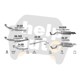 Приемная труба с катализатором для Mercedes Audi A3 / Seat Leon / Toledo /  Skoda Oktavia / VW Golf IV / Bora / Beetle - Фото №2